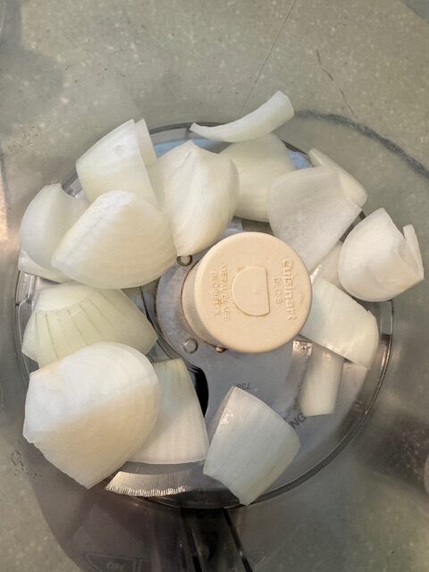 cut up onions in food processor