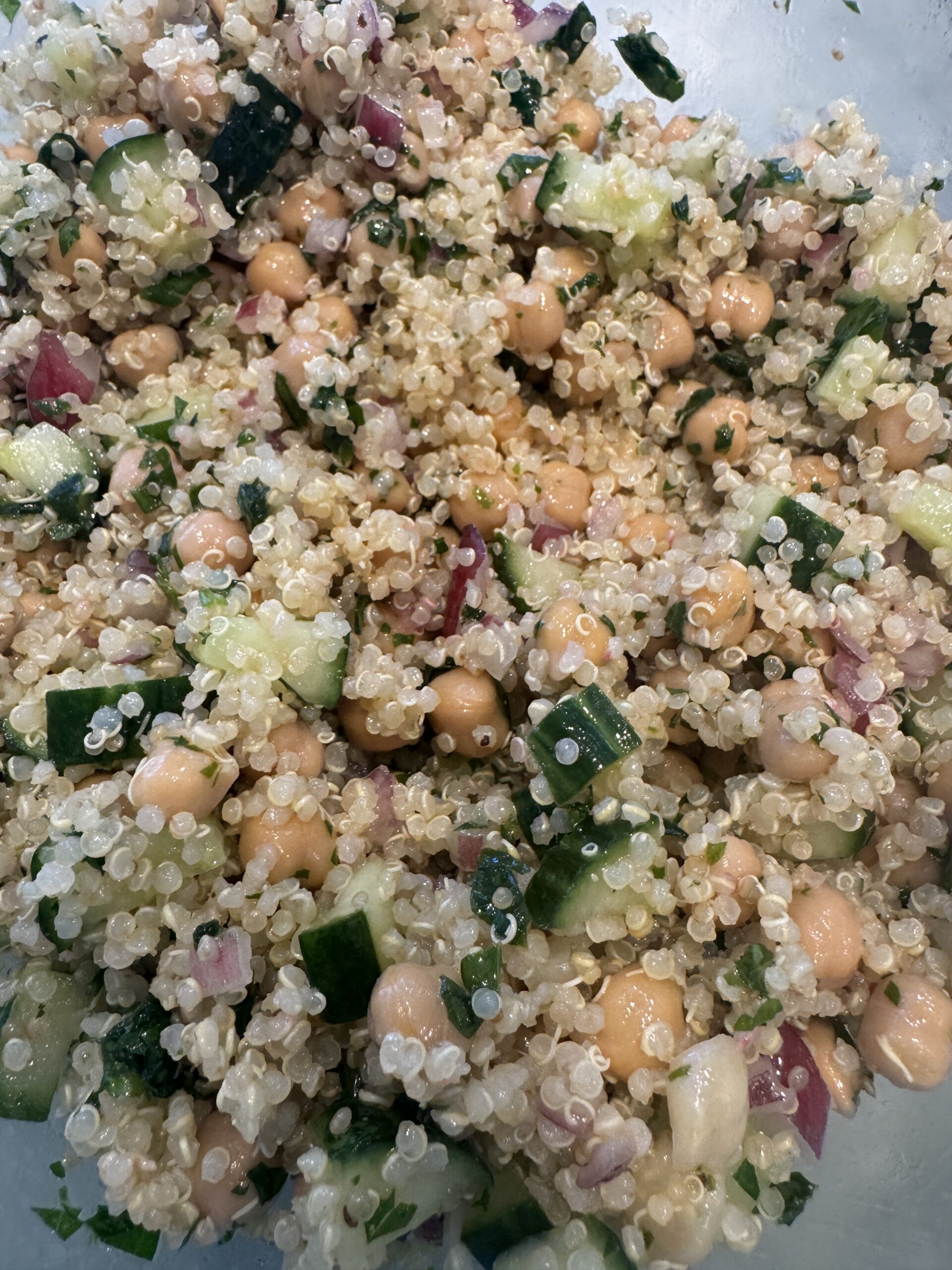 Quinoa chickpea summer salad
